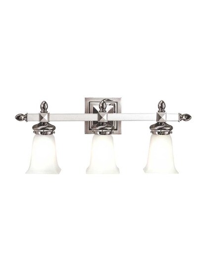 Cumberland 3-Light Bath Sconce in Polished Nickel.